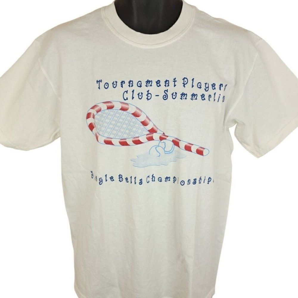 Tennis Tournament T Shirt Vintage Y2K Summerlin Jingle Bells Championship Medium